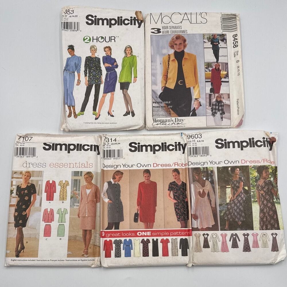 Sewing Pattern 10 Lot McCalls Simplicity Separates Dress Suit Office Wear 6-22